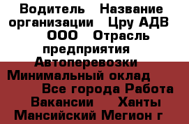 Водитель › Название организации ­ Цру АДВ777, ООО › Отрасль предприятия ­ Автоперевозки › Минимальный оклад ­ 110 000 - Все города Работа » Вакансии   . Ханты-Мансийский,Мегион г.